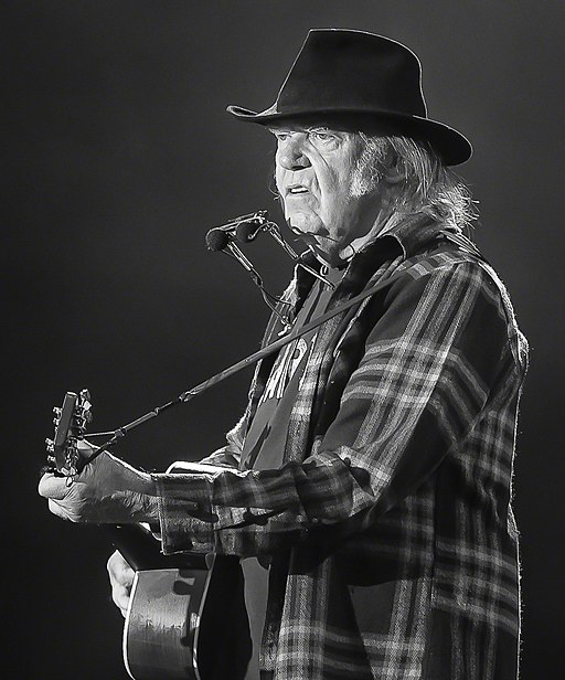 Neil Young and Promise of the Real in concert at Stavernfestivalen on 07. July 2016. ..Lineup:.Neil Young (guitar / vocal).Lukas Nelson (guitar).Corey McCormick (bass).Micah Nelson (guitar).Anthony Logerfo (drums).Tato Melgar (percussion)