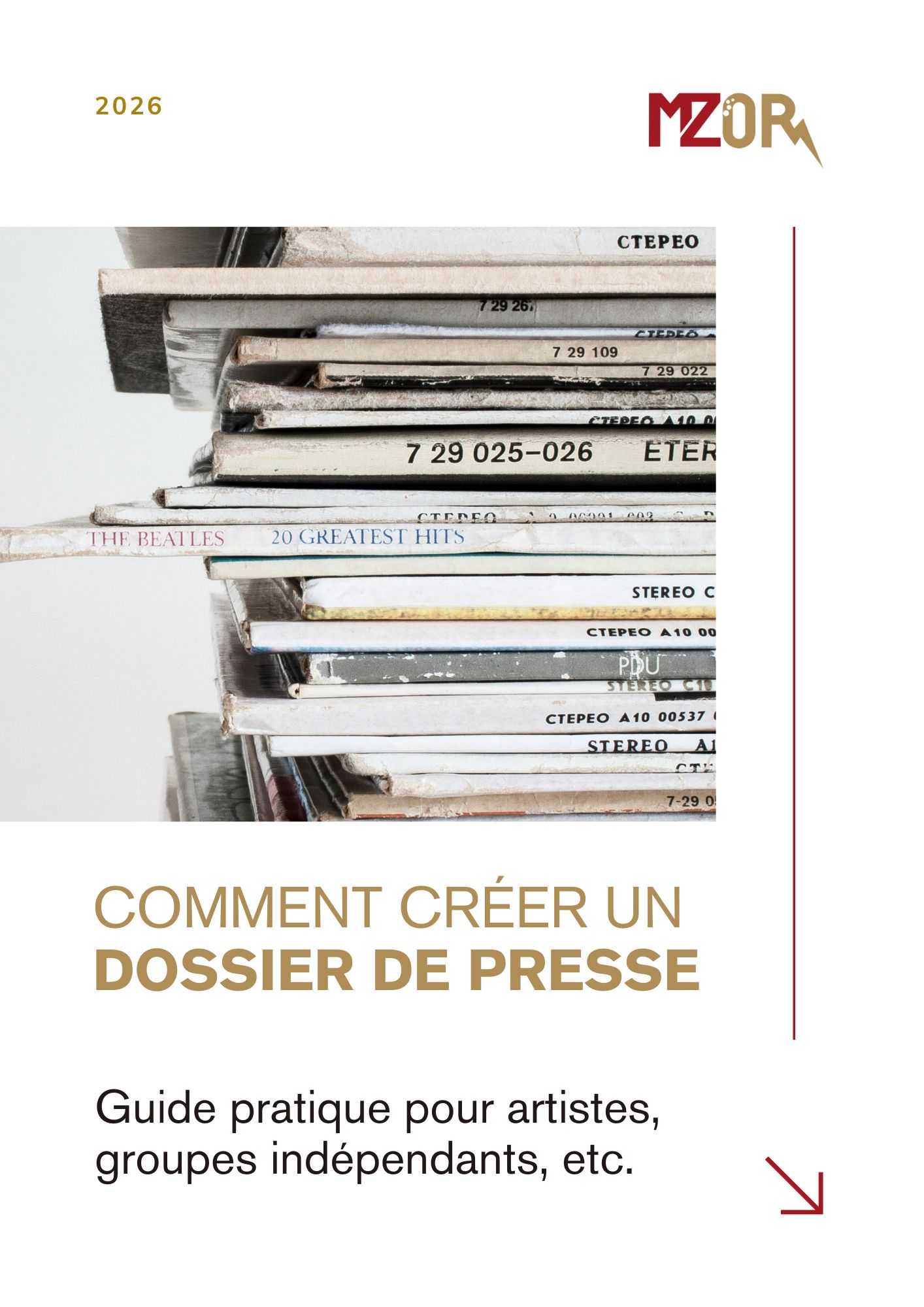 couverture du livret offert gratuit par MZOR - COMMENT CRÉER UN DOSSIER DE PRESSE