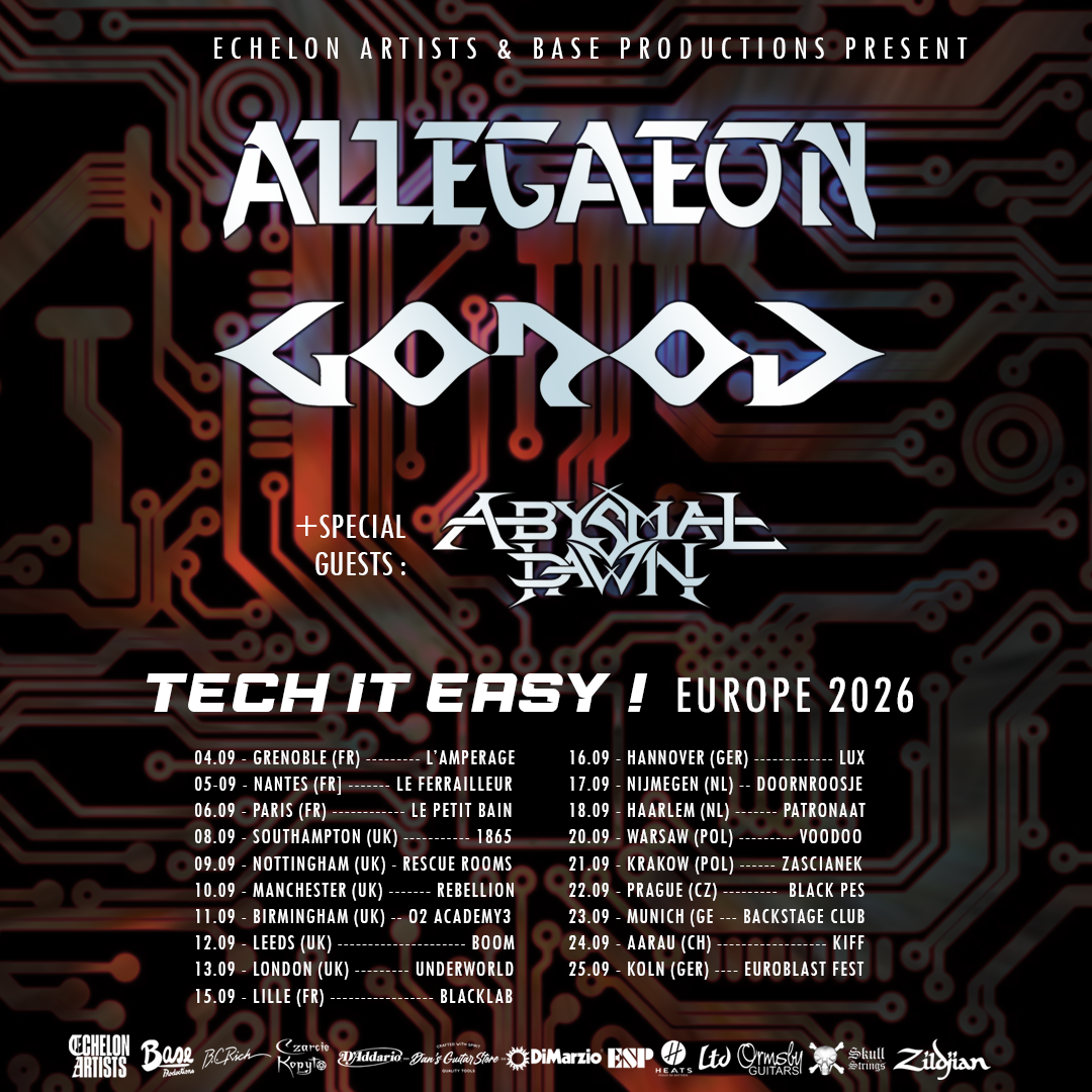 Affiche des dates de la Tournée de GOROD avec ALLEGAEON